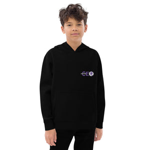 I AM THE CEO Kids fleece hoodie EMBROIDERED PURPLE