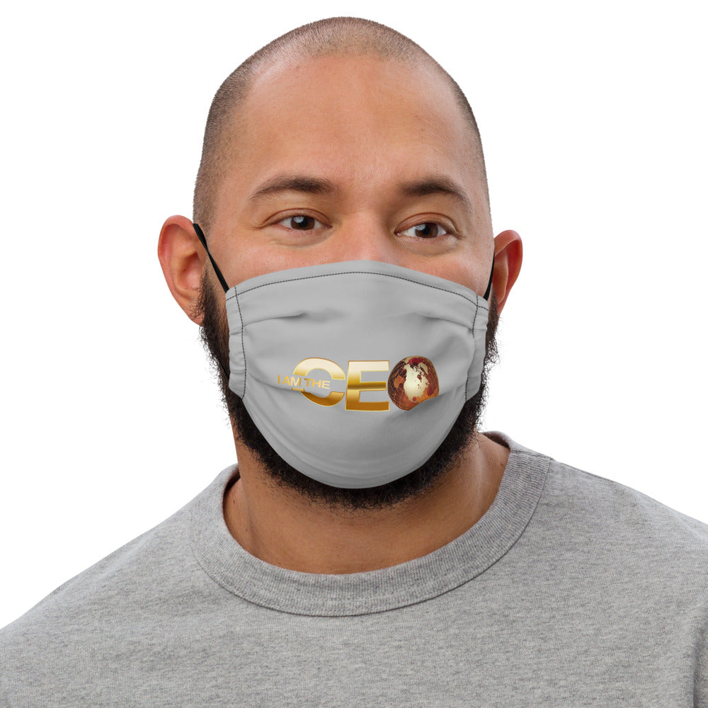 I am the CEO Face mask Light Grey