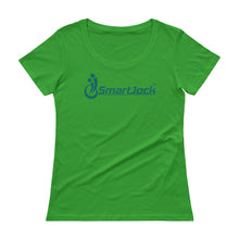 Ladies' Scoopneck Ocean Blue Green Logo T-Shirt