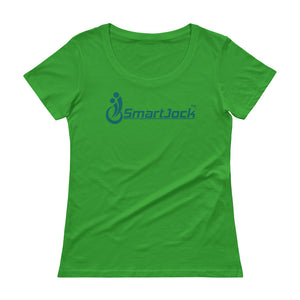 Ladies' Scoopneck Ocean Blue Green Logo T-Shirt