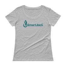 Ladies' Scoopneck Ocean Blue Green Logo T-Shirt