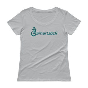 Ladies' Scoopneck Ocean Blue Green Logo T-Shirt