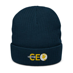 I AM THE CEO Recycled cuffed beanie