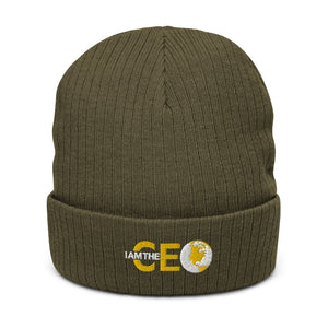 I AM THE CEO Recycled cuffed beanie