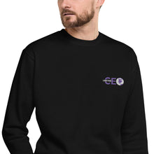 I AM THE CEO Unisex Fleece Pullover EMBROIDERED PURPLE