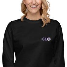 I AM THE CEO Unisex Fleece Pullover EMBROIDERED PURPLE