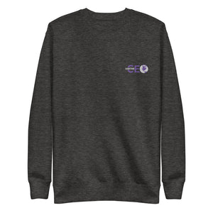 I AM THE CEO Unisex Fleece Pullover EMBROIDERED PURPLE