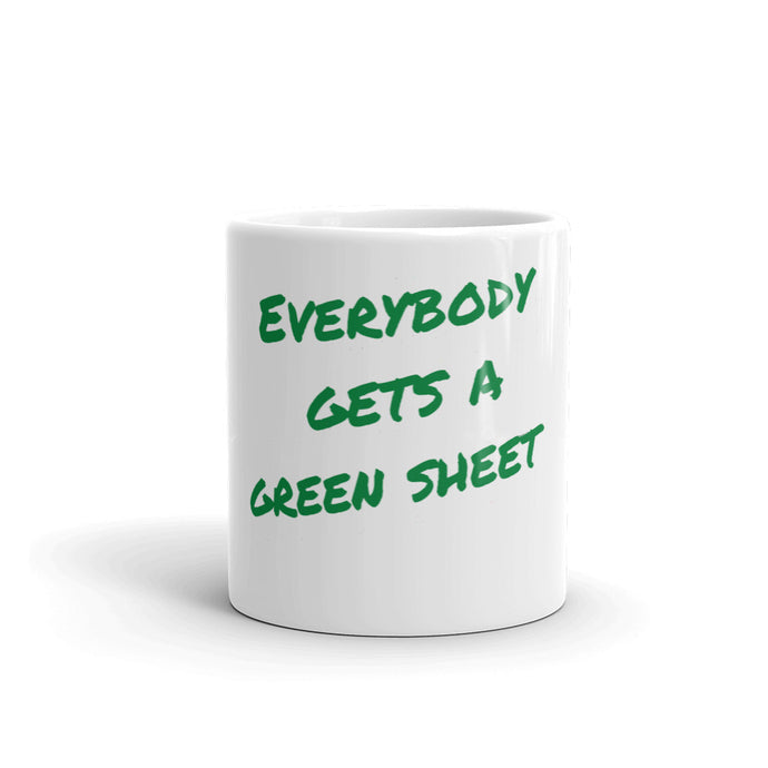 Green Sheet White glossy mug