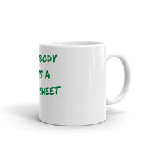 Green Sheet White glossy mug