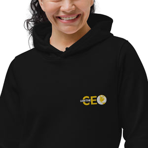 I AM THE CEO Women's eco fitted hoodie Embroidered