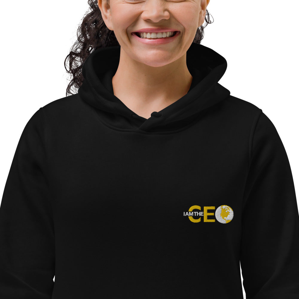 I AM THE CEO Women's eco fitted hoodie Embroidered