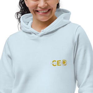 I AM THE CEO Women's eco fitted hoodie Embroidered