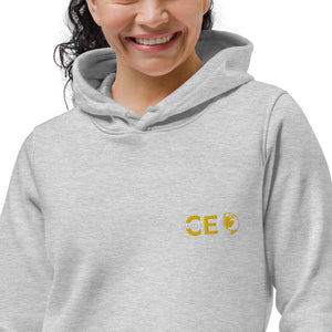 I AM THE CEO Women's eco fitted hoodie Embroidered