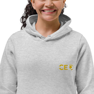 I AM THE CEO Women's eco fitted hoodie Embroidered