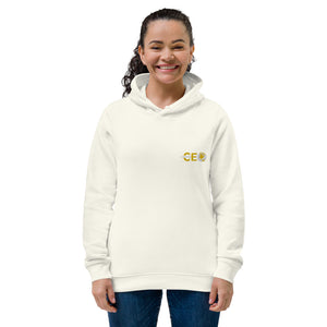 I AM THE CEO Women's eco fitted hoodie Embroidered