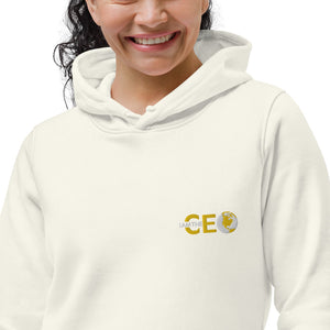 I AM THE CEO Women's eco fitted hoodie Embroidered