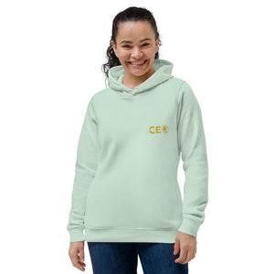 I AM THE CEO Women's eco fitted hoodie Embroidered