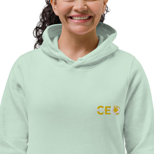 I AM THE CEO Women's eco fitted hoodie Embroidered